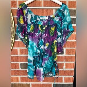 Colourful 100% silk Zara blouse